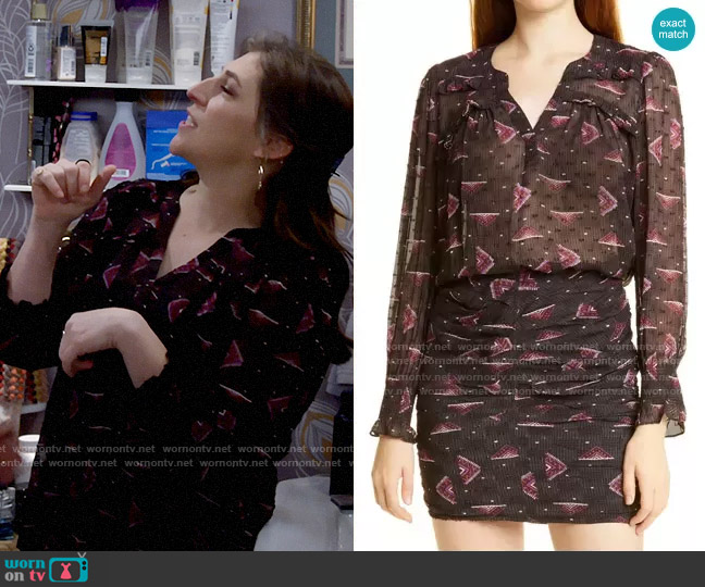 ba&sh Cathel Top worn by Kat Silver (Mayim Bialik) on Call Me Kat