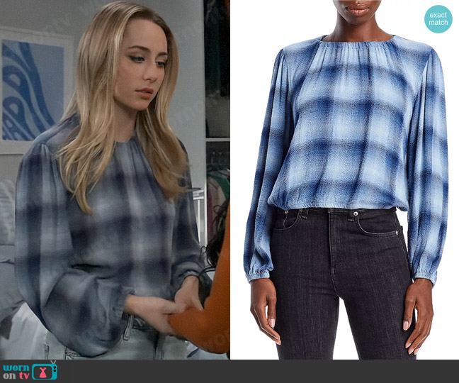 Bella Dahl Plaid Top worn by Josslyn Jacks (Eden McCoy) on General Hospital