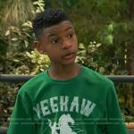 Bill’s green Yeehaw cowboy tee on Bunkd