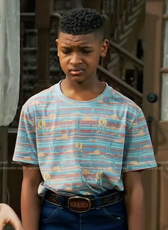 Bill’s striped cactus print tee on Bunkd