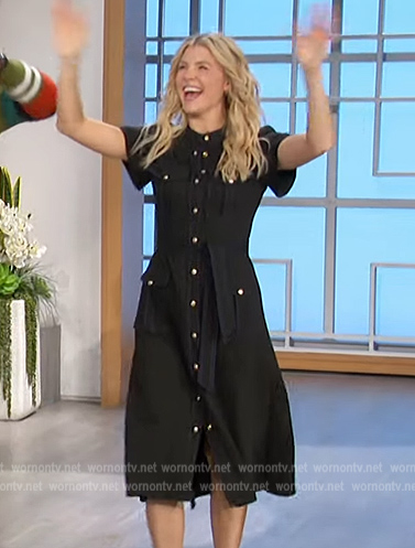 Amanda’s black utility shirtdress on The Talk