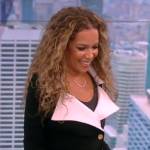 Sunny’s black contrast collar jacket on The View
