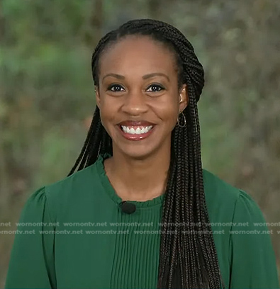Blayne Alexander’s green pintuck top on Today