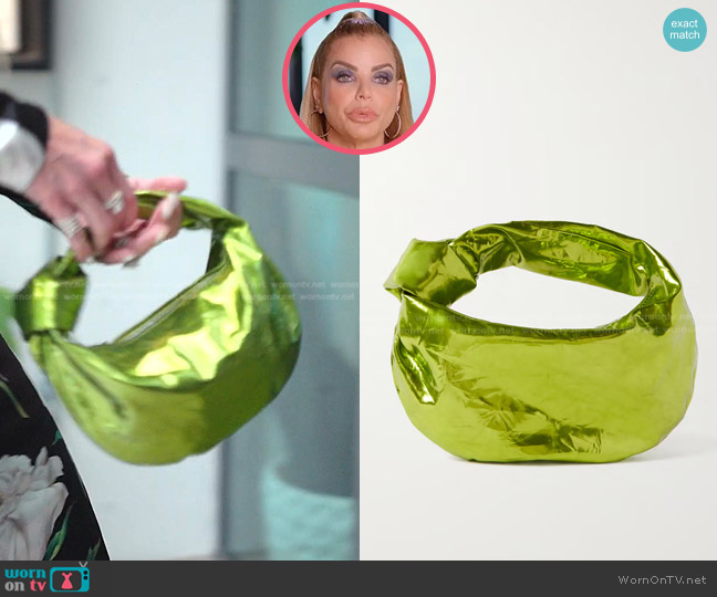 Bottega Veneta Mini Jodie Metallic Leather Hobo worn by Alexia Echevarria (Alexia Echevarria) on The Real Housewives of Miami