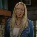 Brooke’s denim and plaid blazer jacket combo on The Bold and the Beautiful