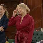 Brooke’s red lace-up skirt on The Bold and the Beautiful