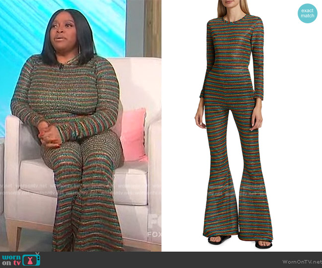 Bruce Glen Disco Striped Metallic Top worn by Sherri Shepherd on Sherri
