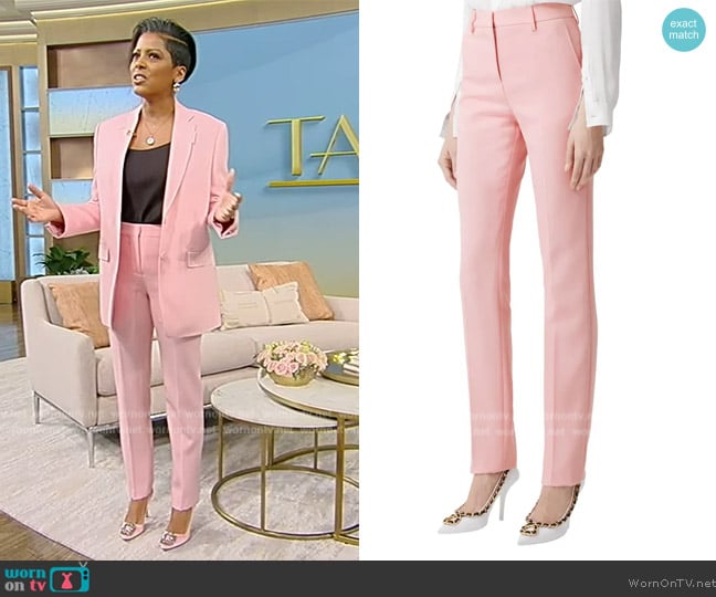 Burberry Aimie Straight Leg Wool Trousers worn by Tamron Hall on Tamron Hall Show