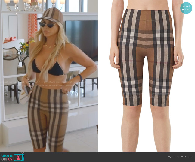 Burberry Andrea Check Biker Shorts worn by Alexia Echevarria (Alexia Echevarria) on The Real Housewives of Miami