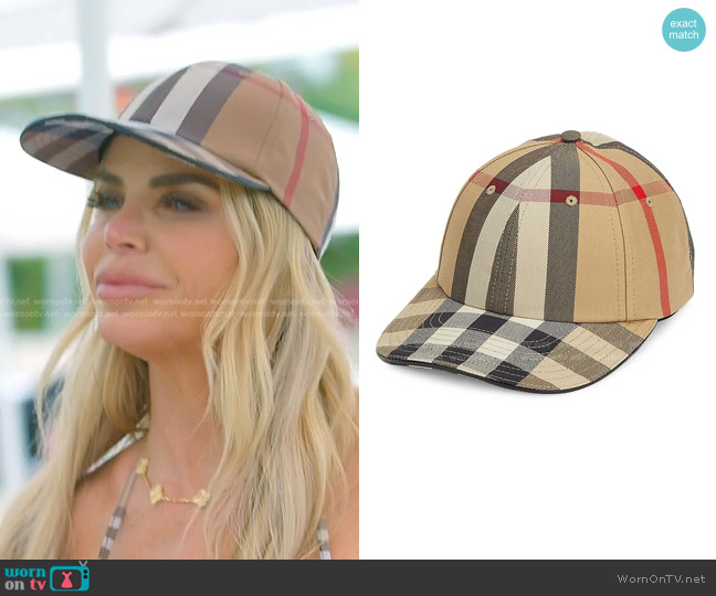Burberry Check Baseball Cap worn by Alexia Echevarria (Alexia Echevarria) on The Real Housewives of Miami