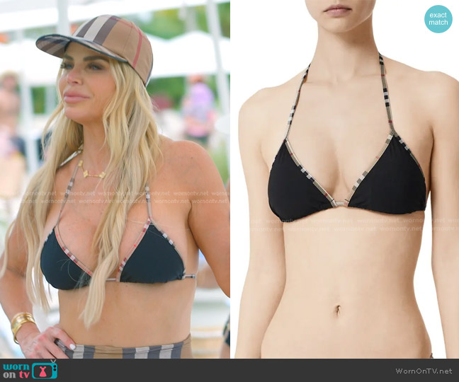 Burberry Mata Vintage Check Trim Two-Piece Swimsuit worn by Alexia Echevarria (Alexia Echevarria) on The Real Housewives of Miami