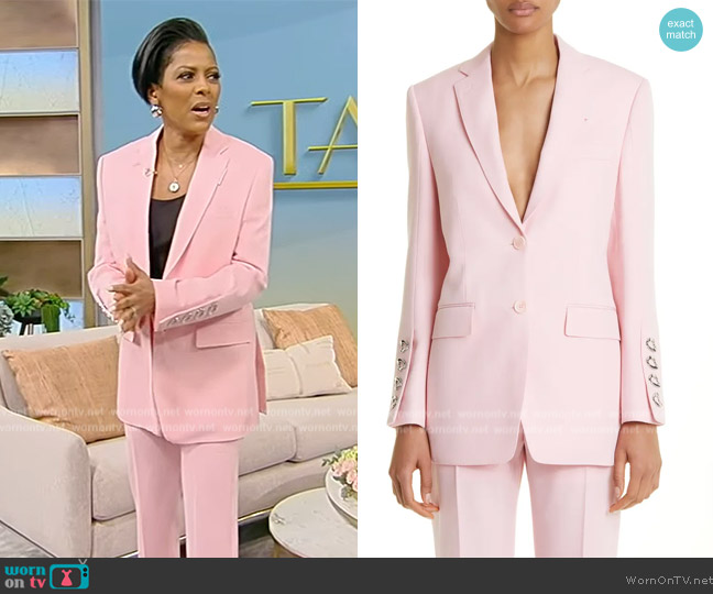 Burberry Loulou Geometric-Button Blazer worn by Tamron Hall on Tamron Hall Show