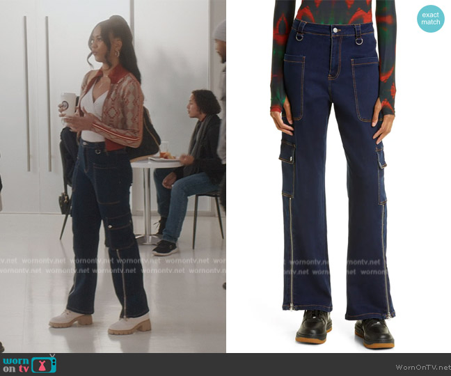 By.Dyln Edwards Low Rise Wide Leg Jeans worn by Keisha (Netta Walker) on All American Homecoming