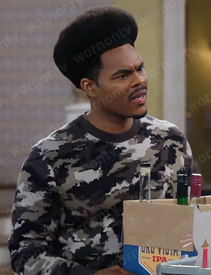 Carter’s camo print sweater on Call Me Kat