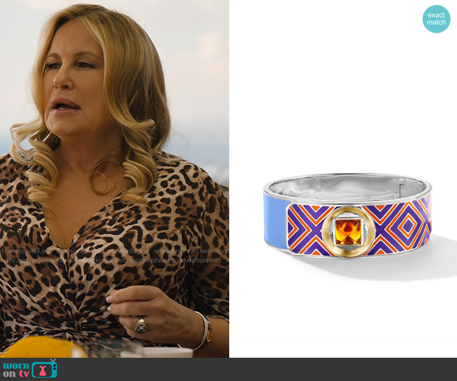 Cast The Mad Mod Cuff worn by Tanya McQuoid (Jennifer Coolidge) on The White Lotus