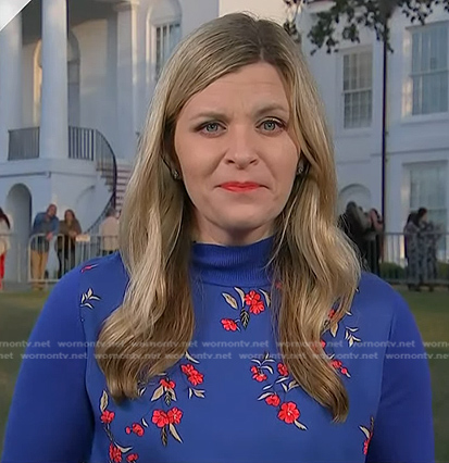 Catie Beck’s blue floral print sweater on Today
