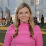 Catie Beck’s pink mock neck top on Today