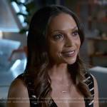 Cecile’s black striped knit top on The Flash
