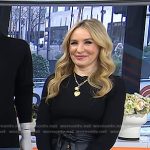 Chassie’s black sweater and leather skirt on Today