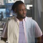 Chester’s pastel colorblock striped shirt on The Flash