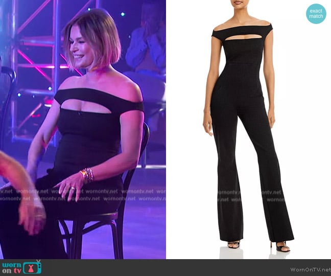 Chiara Boni La Petite Robe Rebecca Off-the-Shoulder Jumpsuit worn by Rebecca Romijn on The Talk
