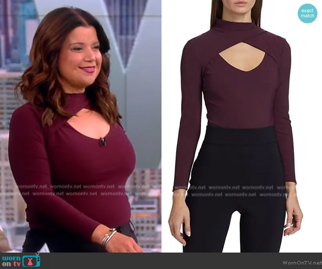 Chiara Boni La Petite Manique Cutout Mockneck Top worn by Ana Navarro on The View