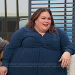 Chrissy Metz’s navy pleated dress on Access Hollywood