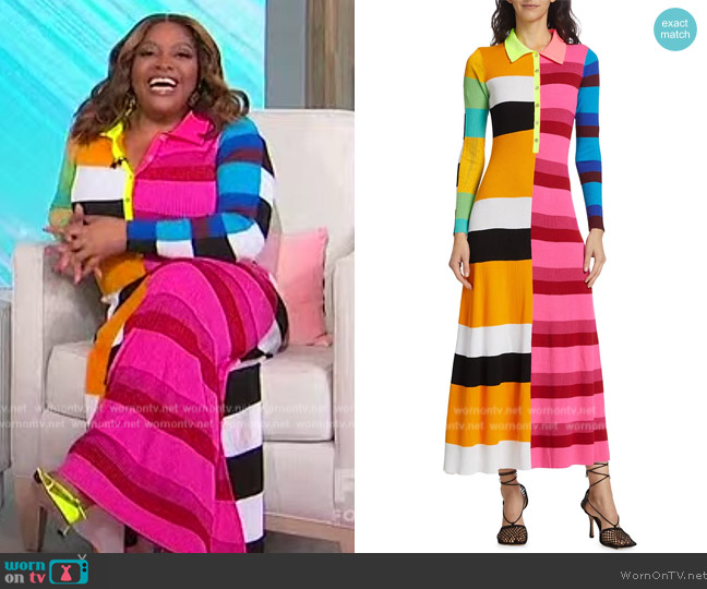 Christopher John Rogers Colorblock ribbed wool-blend maxi dress worn by Sherri Shepherd on Sherri