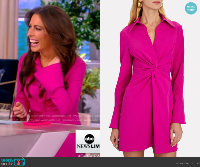 Cinq a Sept McKenna Twist Front Mini Dress worn by Alyssa Farah Griffin on The View