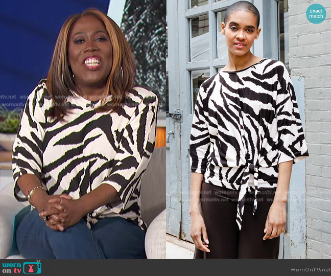 Clara Sun Woo Cozy Knit - Side Tie Sweater Top worn by Sheryl Underwood on The Talk