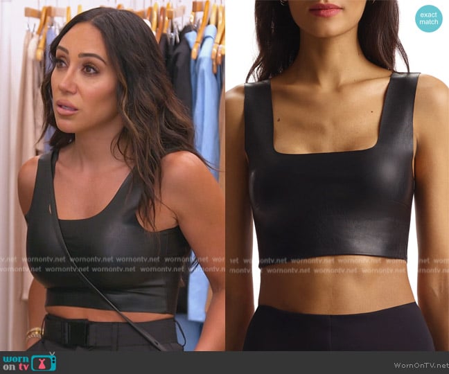 Commando Faux Leather Crop Top worn by Melissa Gorga on The Real Housewives of New Jersey
