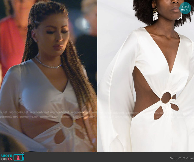 Cult Gaia Cut-out Silk Gown worn by Larsa Pippen (Larsa Pippen) on The Real Housewives of Miami