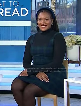 Danielle Prescod’s green plaid dress and platform sandals on Today