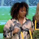 Dayna Isom Johnson’s tie dye blouse on Live with Kelly and Ryan