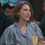 Deirdre’s denim puff sleeve top on How I Met Your Father