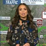 Adelle’s black floral tie neck blouse on Today