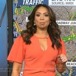 Adelle’s orange keyhole dress on Today