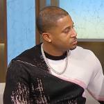 Devale Ellis’s abstract print sweatshirt on Tamron Hall Show