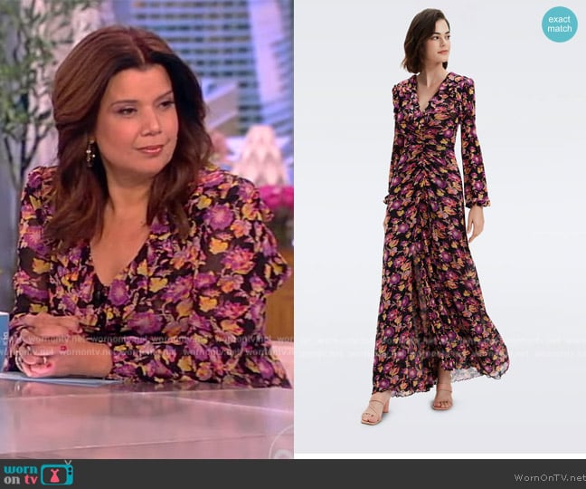 Diane Von Furstenberg Sean Mesh Maxi Dress worn by Ana Navarro on The View