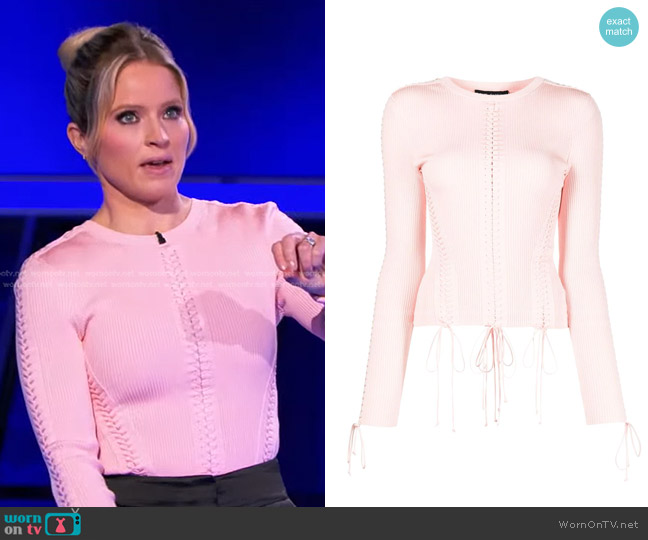 Dolce & Gabbana Long-Sleeve Ribbed-Knit Top worn by Sara Haines on The Chase