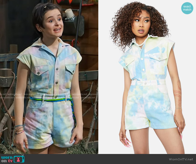 Dolls Kill Tie Dye Utility Romper worn by Winnie Webber (Shiloh Verrico) on Bunkd