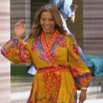 Dolores’s yellow floral print wrap dress on The Real Housewives of New Jersey