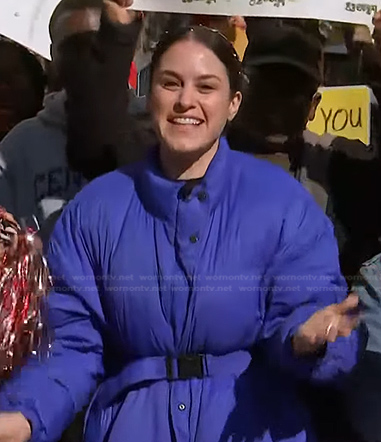 Donna’s blue belted puffer jacket on Today
