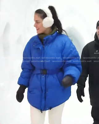Donna’s blue belted puffer jacket on Today