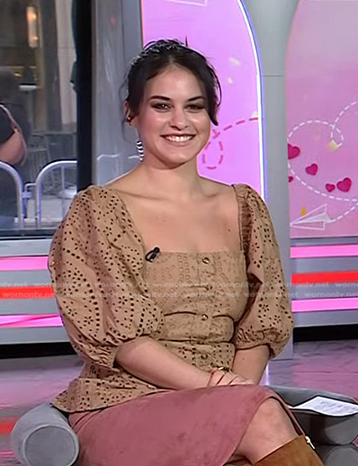 Donna’s beige eyelet top on Today