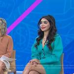 Dr. Deepika Chopra’s green button front sweater dress on Today
