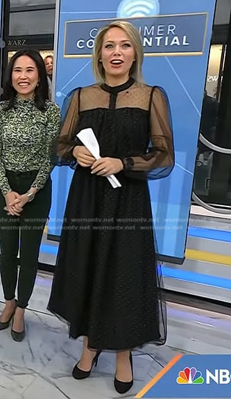 Dylan’s black point d’esprit sheer dress on Today