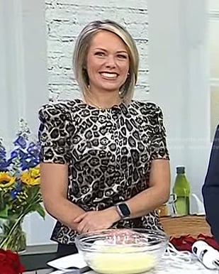 Dylan’s leopard velvet top on Today