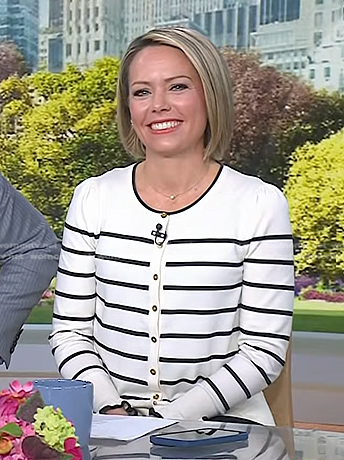 Dylan’s white striped cardigan on Today