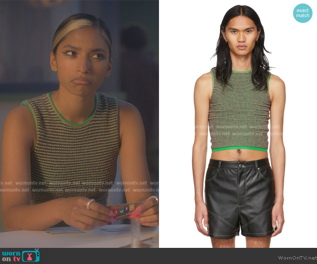 Eckhaus Latta Multicolor Pixel Tank Top worn by Zaara (Tara Raani) on Grown-ish
